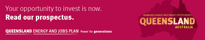 Banner illustrating Renewable Energy Investment Opportunities Queensland Australia Prospectus.
