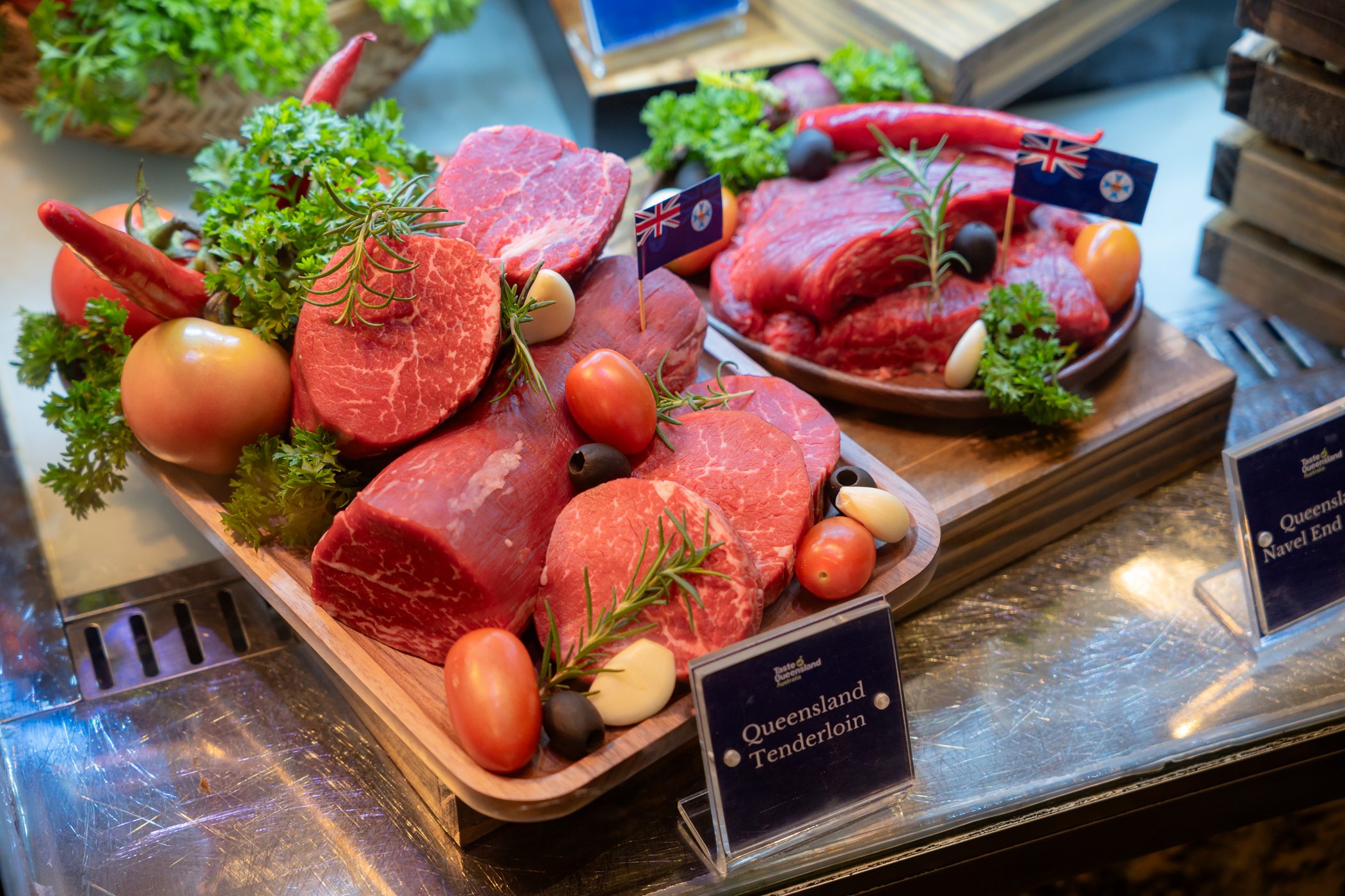 A display of Queensland beef during a trade show