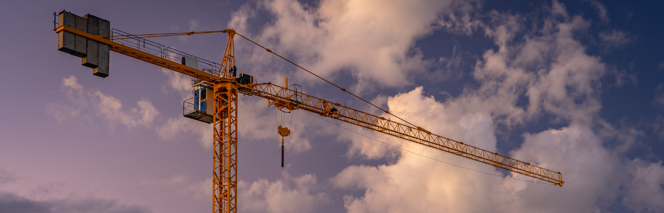 Heavy duty crane at construction site