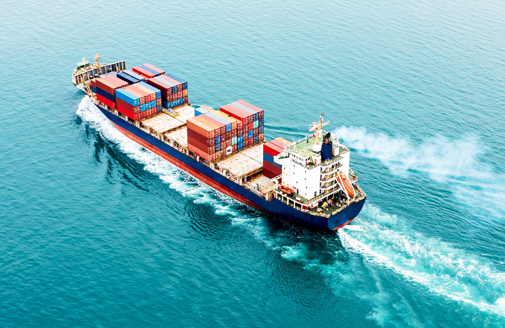 Export cargo ship atlantic ocean