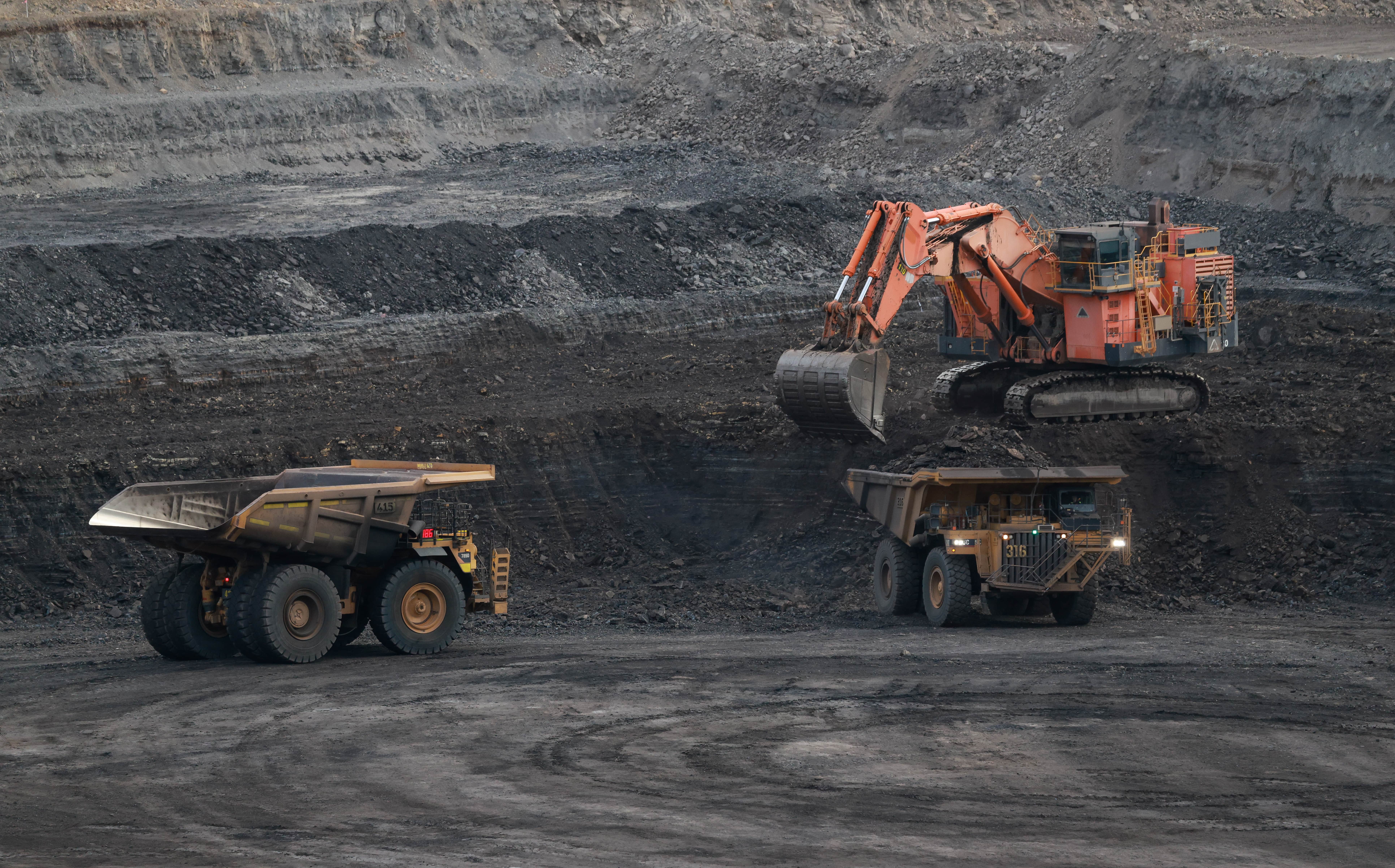 Heavy machinery at a coal mine
