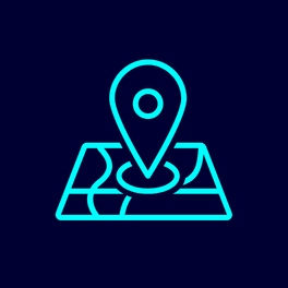 Icon of pin on map illustrating health precinct locations.