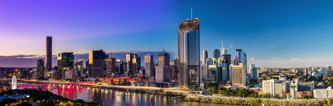 Brisbane city skyline at late afternoon