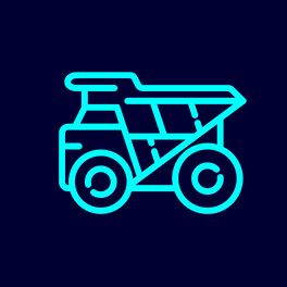 Icon of mining dump truck.