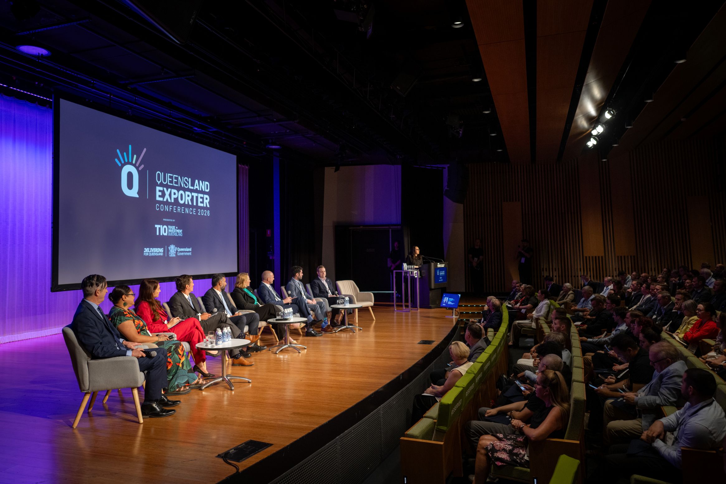 on stage - panel discussion at queensland exporter conference